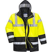 Portwest S466 Contrast Traffic Jacket Yellow & Black Medium