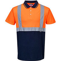 Portwest S479 Hi-Vis 2-Tone Polo Shirt Orange & Navy 4XL