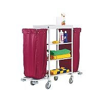 Hotel Housekeeping Service Trolley Cart With 2 Burgundy Laundry Bags 306769 Single Pack