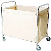 Laundry & Linen Truck with Bag Silver 100kg Capcity 356926