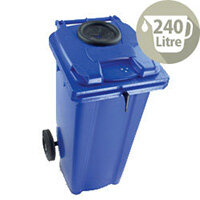 Wheelie Bin 240 Litre with Bottle Bank Aperture and Lid Lock Blue 124562 Wheelie Bin 240 Litre with Bottle Bank Aperture and Lid Lock Blue 124562