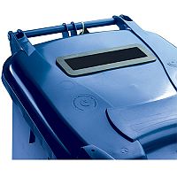 Confidential Waste Wheelie Bin 140 Litre with Slot and Lid Lock Blue 377891 124540