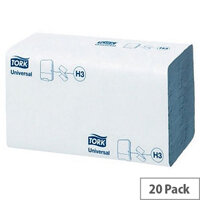 Tork Blue Universal Single I Fold Hand Towel for H3 System 20 Sleeves of 200 Towels (4000 Sheets) 290145 Tork Blue Universal Single I Fold Hand Towel for H3 System 20 Sleeves of 200 Towels (4000 Sheets) 290145