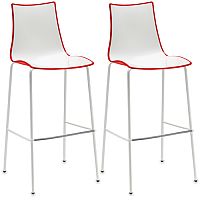 Zebra Bicolore Bar Stool With H800mm White Coated Base White/Red Set of 2 Zebra Bicolore Bar Stool With H800mm White Coated Base White/Red Set of 2