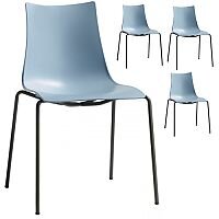 Zebra Technopolymer Outdoor Stacking Chair with Anthracite Coated Leg Set of 4 Light Blue Zebra Technopolymer Outdoor Stacking Chair with Anthracite Coated Leg Set of 4 Light Blue