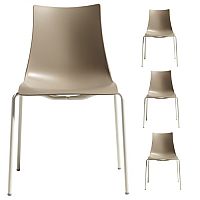 Zebra Technopolymer Outdoor Stacking Chair with Linen Coated Leg Set of 4 Dove Grey Zebra Technopolymer Outdoor Stacking Chair with Linen Coated Leg Set of 4 Dove Grey