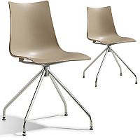 Zebra Technopolymer Canteen Chair with Chrome Trestle Revolving Base Set of 2 Dove Grey Zebra Technopolymer Canteen Chair with Chrome Trestle Revolving Base Set of 2 Dove Grey