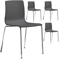 Alice Fire Retardant Chrome Leg Canteen & Breakout Stacking Chair Set of 4 Anthracite Alice Fire Retardant Chrome Leg Canteen & Breakout Stacking Chair Set of 4 Anthracite