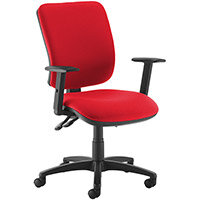 Senza High Back Operator Chair With Adjustable Arms - Red Senza High Back Operator Chair With Adjustable Arms - Red