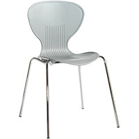Sienna one piece shell chair with chrome legs (pack of 4) - grey