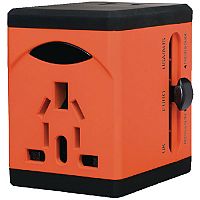 Snopake VariPlug Universal Travel Adapter USB Output Orange Snopake VariPlug Universal Travel Adapter USB Output Orange
