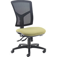 Senza high mesh back operator chair with no arms, chrome base and seat slide - made to order Senza high mesh back operator chair with no arms, chrome base and seat slide - made to order