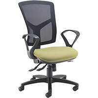 Senza high mesh back operator chair with fixed arms - blue