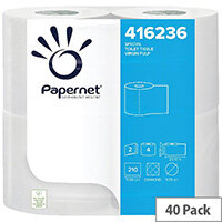 Papernet Special Toilet Roll 2-Ply 210 Sheets Pack of 40 416236 Papernet Special Toilet Roll 2-Ply 210 Sheets Pack of 40 416236
