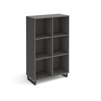 Sparta Cube Storage Unit 1370Mm High With 6 Open Boxes And Charcoal A-Frame Legs - Grey