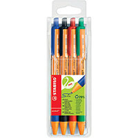 Stabilo Green Pointball Retractable Ball Pen Pack of 4 6030/4 Stabilo Green Pointball Retractable Ball Pen Pack of 4 6030/4