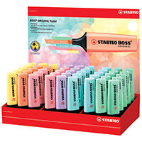 Stabilo Boss Pastel Highlighters Assorted Counter Display Unit Pack of 45 70/45-2 Stabilo Boss Pastel Highlighters Assorted Counter Display Unit Pack of 45 70/45-2