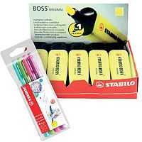 Stabilo Boss Highlighter Yellow Pack of 10 FOC Fibre Tip Pen Pack of 4 SS811675 Stabilo Boss Highlighter Yellow Pack of 10 FOC Fibre Tip Pen Pack of 4 SS811675