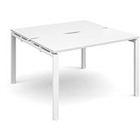 Adapt II sliding top back to back desks 1200mm x 1200mm - white frame, white top