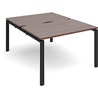 Adapt II sliding top starter units back to back 1200mm x 1600mm - black frame, walnut top Adapt II sliding top starter units back to back 1200mm x 1600mm - black frame, walnut top