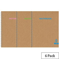Silvine Premium Recycled Kraft Twin Wire A5 Notebook 80 Pages KRTWA5AC Pack of 6 Silvine Premium Recycled Kraft Twin Wire A5 Notebook 80 Pages KRTWA5AC Pack of 6