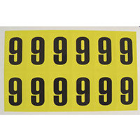 Number 9 12 Characters/Card 38X21mm
