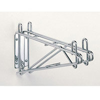 Fixed Double Chrome Wall Mounted Bracket For 457mm Deep Metro Wire Shelves