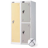Probe 2 Door Low Locker Cam Lock ACTIVECOAT W305xD305xH1210mm Silver Body Silver Door 7 Year Warranty