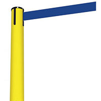 Barrier Fully Retractable Adv. Yellow Post & Dark Blue Belt