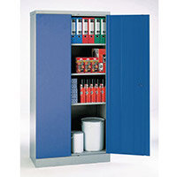 Office Cupboard 1820mm Highx915mm Wide Light Grey Body & Blue Doors