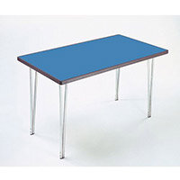 Aluminium Canteen Folding Table With Polyedge and Blue Laminate Table Top W1520xD760xH698mm - Stackable & Foldable For Easy Transportation