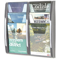 Leaflet Dispenser Wall Mounted 6Xa4 Pockets Grey