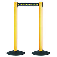 Barrier Sys Plasticyellow Post Black/Yellow Webbing Pack Of 2