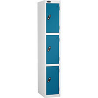 Probe 3 Door Locker Cam Lock ACTIVECOAT W305xD460xH1780mm White Body Blue Door 7 Year Warranty