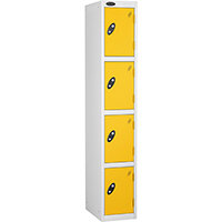 Probe 4 Door Locker Cam Lock ACTIVECOAT W305xD460xH1780mm White Body Yellow Door 7 Year Warranty