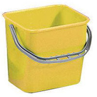 Yellow Plastic Cleaning Trolley Bucket 6L Single Pack