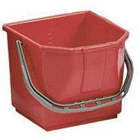 Red Plastic Cleaning Trolley Bucket 15L Single Pack