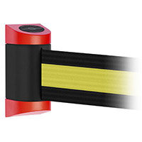 Wide Webbing Wall Mount With Red Caps And 2.3M Black/Yellow Stripe Webbing