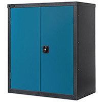 Probe Small Cupboard Complete With One Adjustable Shelf W915xD460xH1015mm Black Body Blue Door