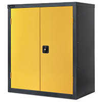 Probe Small Cupboard Complete With One Adjustable Shelf W915xD460xH1015mm Black Body Yellow Door