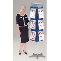 Busybase 4 Sided Revolving Leaflet Dispenser Size DL 1/3 A4 Blue