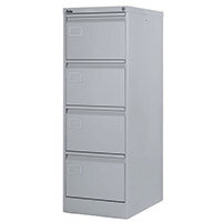 Filing Cabinet Exec Light Grey Steel HxWxD: 1320x458x622mm