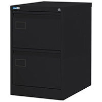 Filing Cabinet Exec Black Steel HxWxD: 711x458x622mm