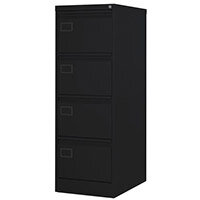 Filing Cabinet Exec Black Steel HxWxD: 1320x458x622mm