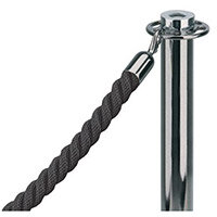 1 InchesTwisted Rope Black (2M) With 1 Inches Satin Chrome Snap Ends