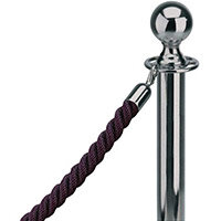 1 InchesTwisted Rope Burgundy (2M) With 1 Inches Satin Chrome Snap Ends