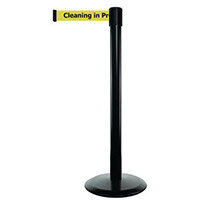 Advance Post In Black With Cleaning In Progress Webbing