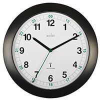 Milan Black Radio Controlled 24Hr Wall Clock