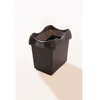 30 Litre Recycling Bin With Grey Body Black Lid & Graphic