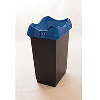 50 Litre Recycling Bin With Grey Body Blue Lid & Graphic